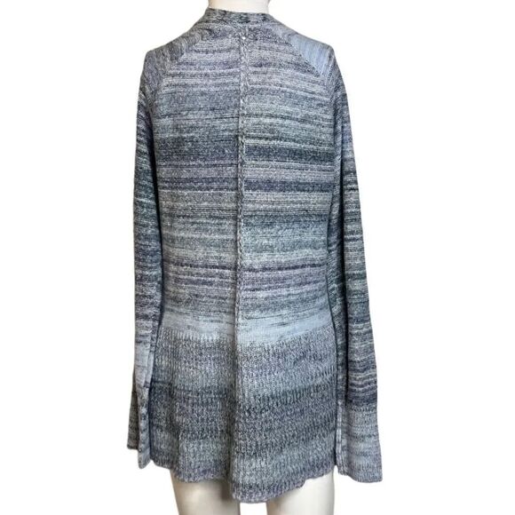 Sonoma Knit Woven Open Front Cardigan Heathered Blue Size Medium - Picture 3 of 5